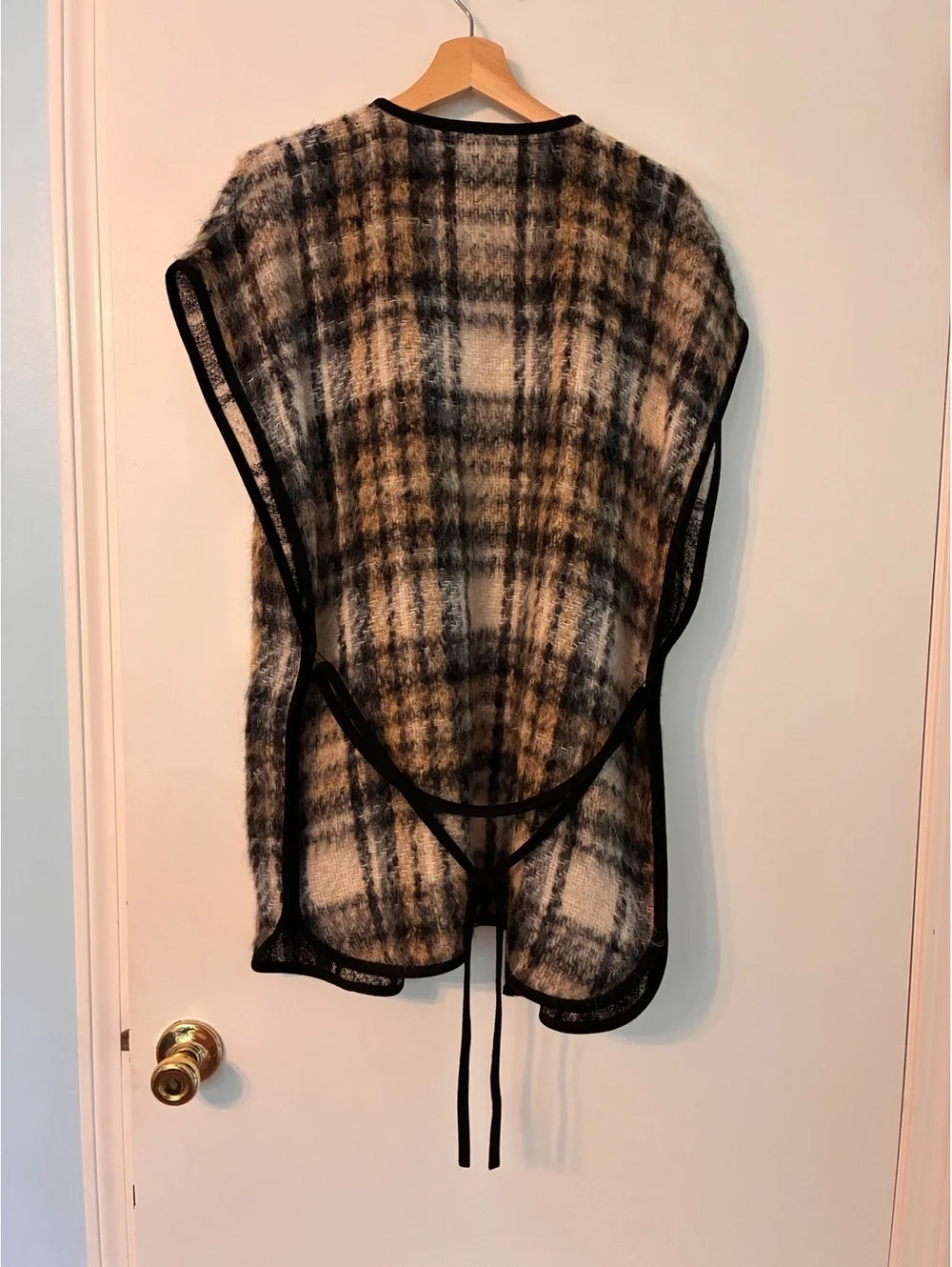 CNRD Plaid Wool Alpaca Long Vest Cardigan Women’s Medium Made Canada